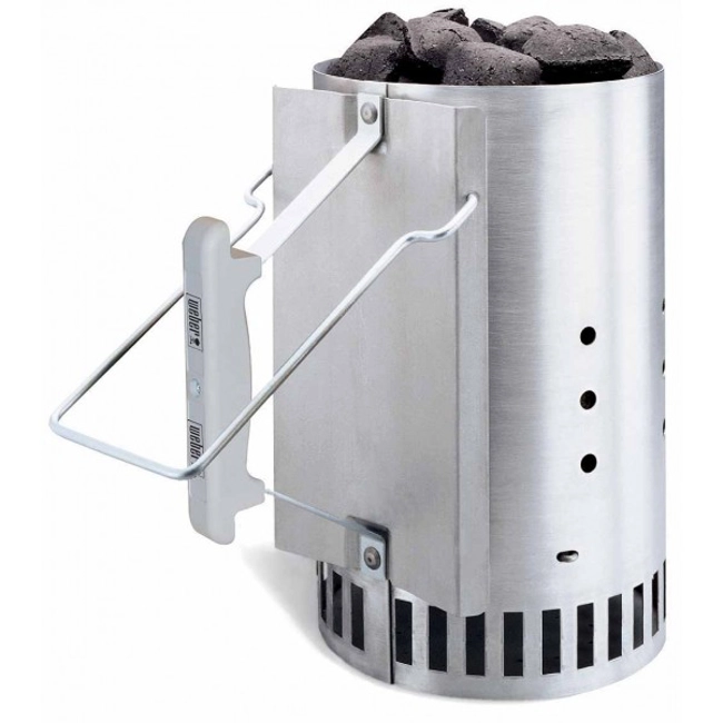 Vendita online Kit ciminiera di accensione BBQ Weber + 2 Kg. carbonella + 3 cubetti